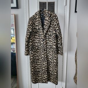 Express Long Faux Leopard Coat